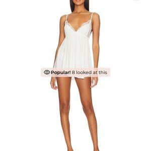 Only Hearts White Lace-Trim Babydoll Chemise